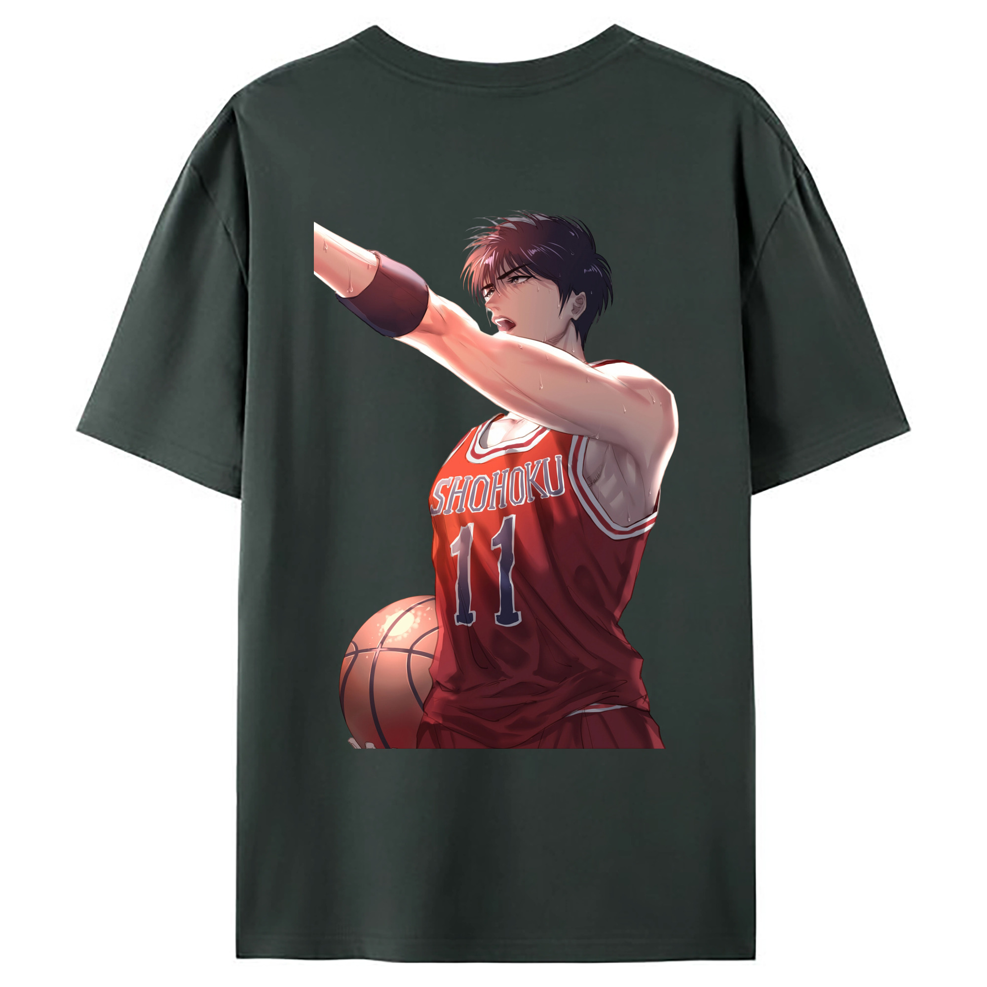 （画像用） SLAM DUNK／スラムダンク 綿100％ メンズ半袖Tシャツ（バックプリント） 通気性